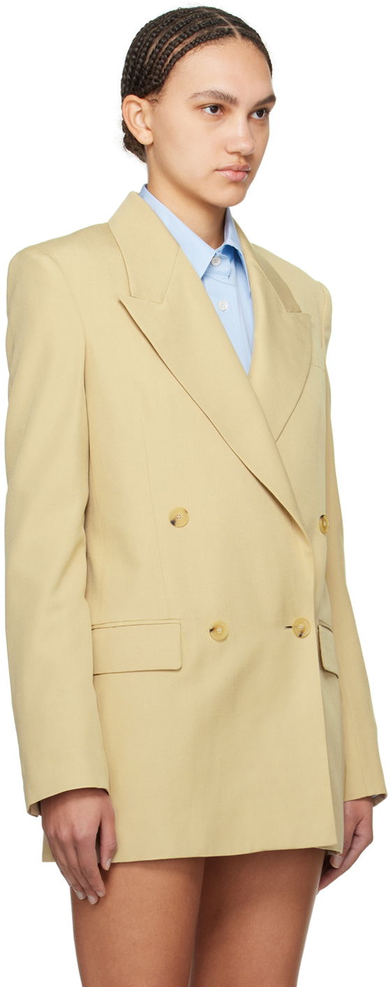 Jacka Stella McCartney Double-Breasted Blazer Gul | 6500873DU701, 1