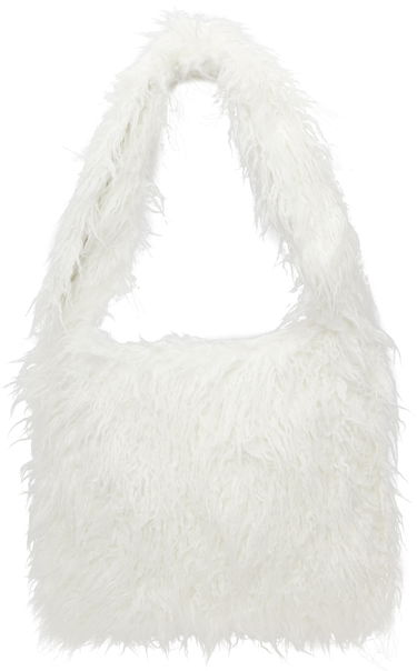 Axelväska We11done We11done Faux-Fur Shoulder Bag Vit | WD-AB3-22-473-U-WH, 0