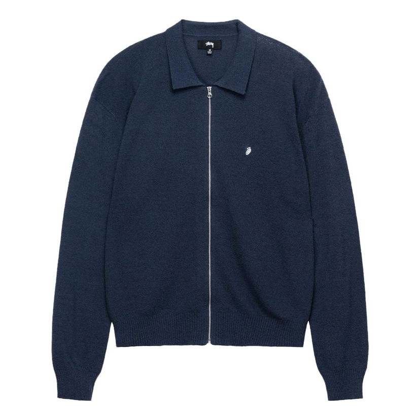 Sweater Stüssy Stussy Zip-Up Long-Sleeve Polo Blå | 117189