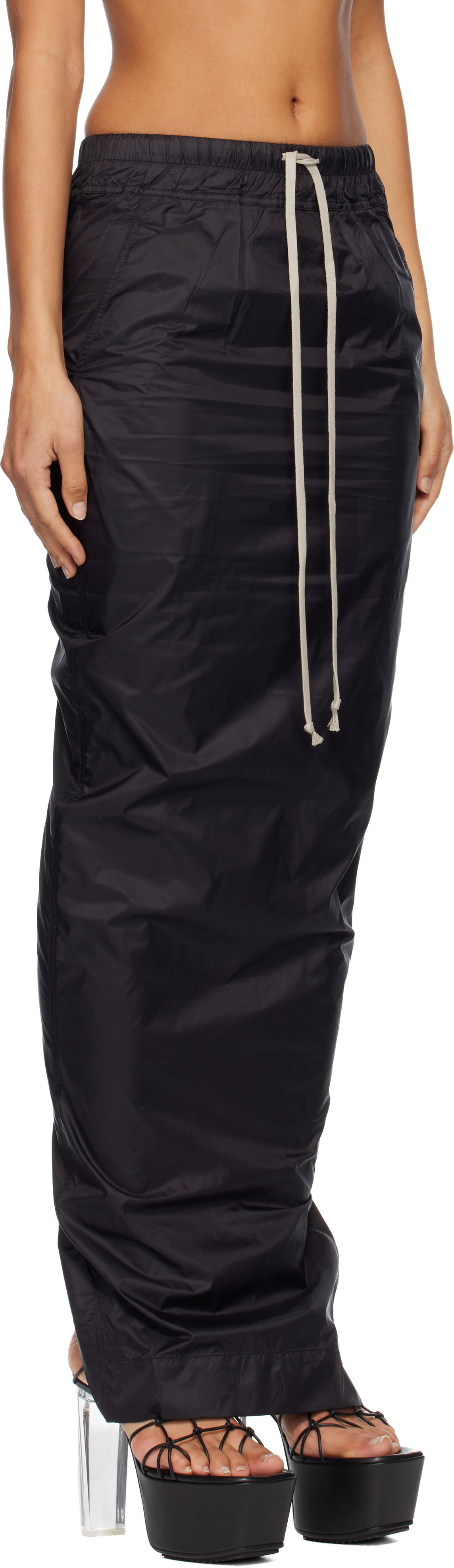 Kjol Rick Owens DRKSHDW Concordians Pull On Pillar Maxi Skirt Svart | DS02E7332 NP, 1