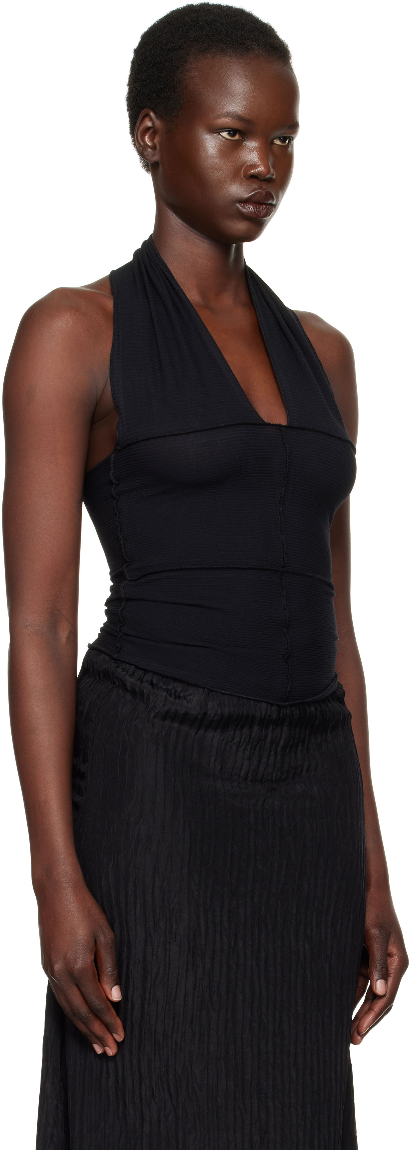 Linne Baserange Cinder Halter Top Svart | TOCH-RB-EXSP25, 1