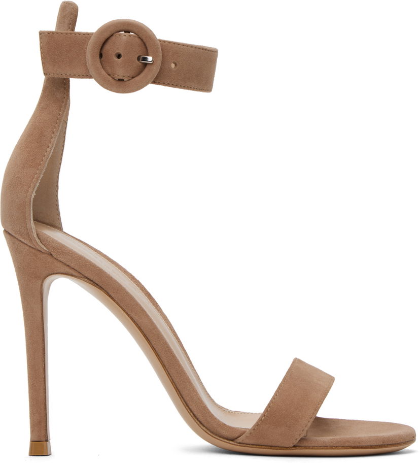 Sneakers och skor Gianvito Rossi Portofino Suede Heeled Sandals Beige | G61096.15RIC.CAM