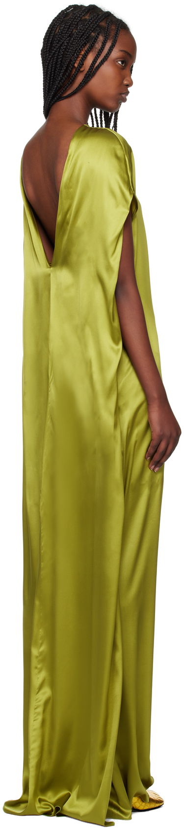 Klä Dries Van Noten Dries Van Noten Silk Floor Length Dress Grön | 251-011035-1032, 2