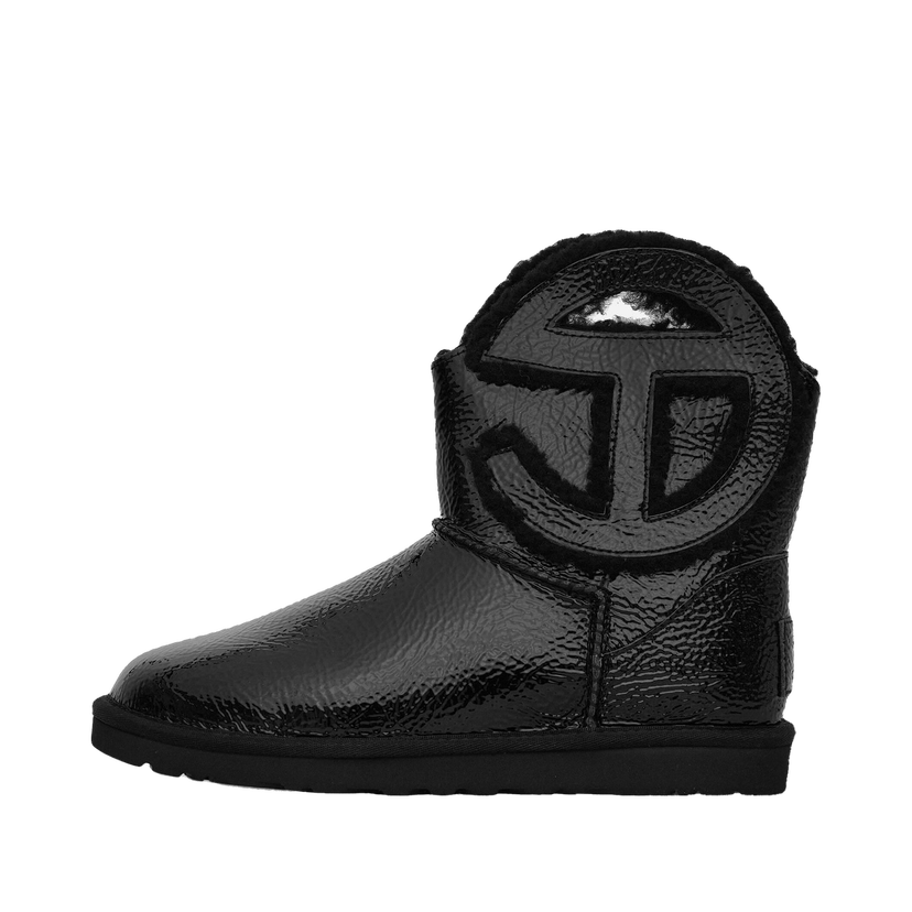 Sneakers och skor UGG Telfar Logo Mini Crinkle Leather Boots Black Svart | 1155790 BLK