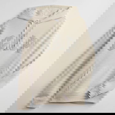 Sweatshirt GAP Logo Pullover Hoodie Unbleached White Vit | 738102-10, 2