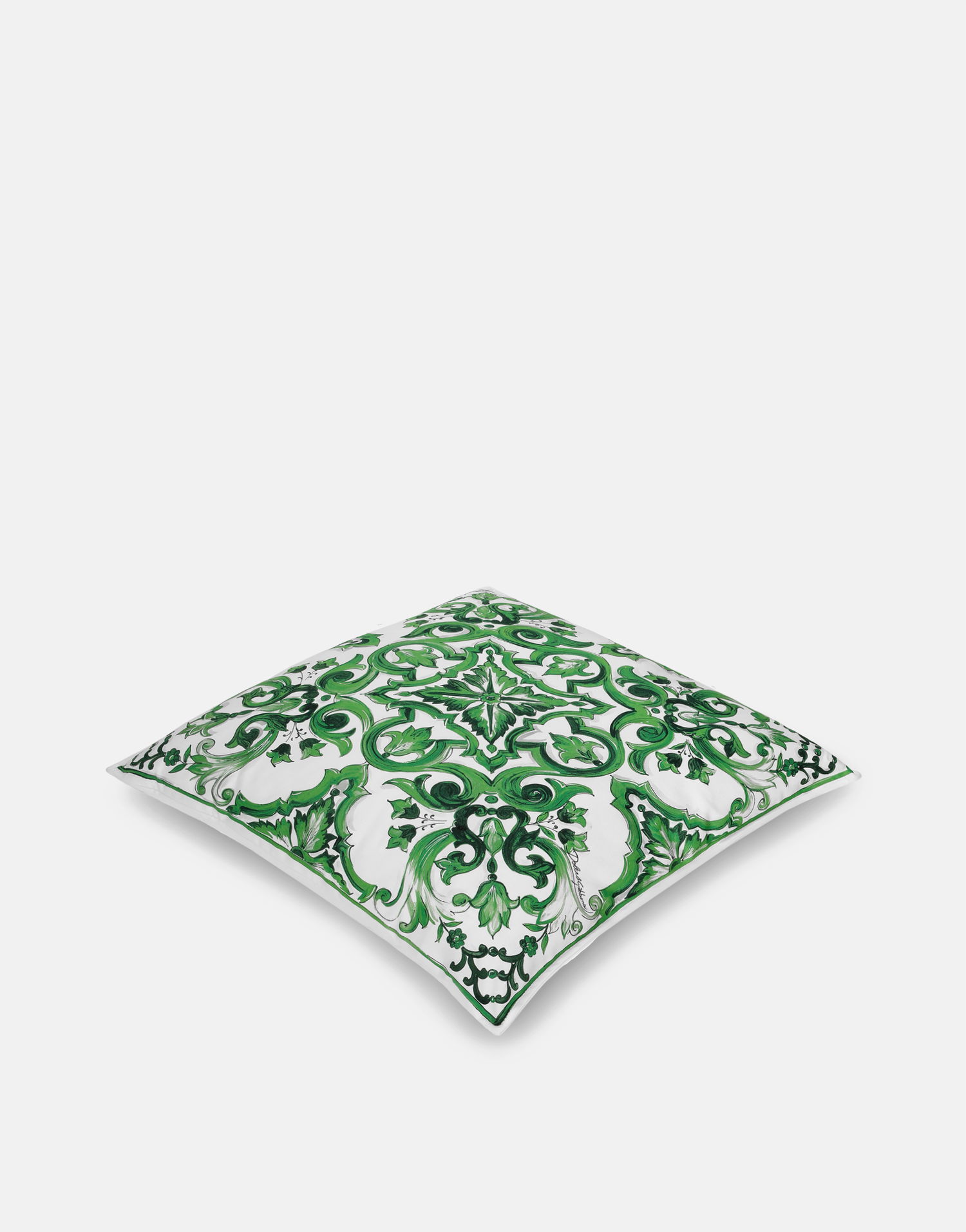 Heminredning Dolce & Gabbana Dolce & Gabbana Canvas Cushion Medium with Mediterranean Tile Print Grön | TCE002TCAA2UV010, 1