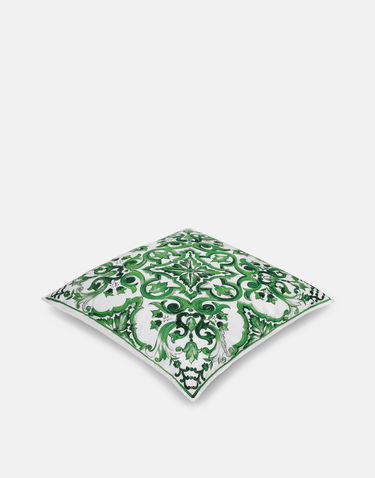Heminredning Dolce & Gabbana Dolce & Gabbana Canvas Cushion Medium with Mediterranean Tile Print Grön | TCE002TCAA2UV010, 1