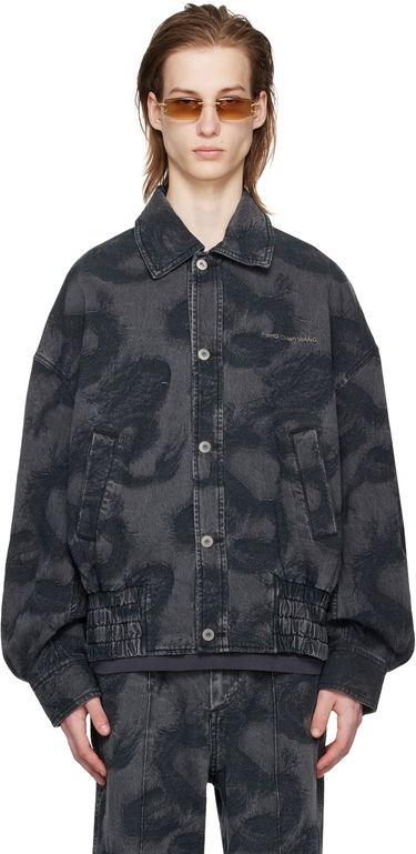 Jacka Feng Chen Wang Feng Chen Wang Dragon Print Denim Jacket Grå | FUS17JK11, 0