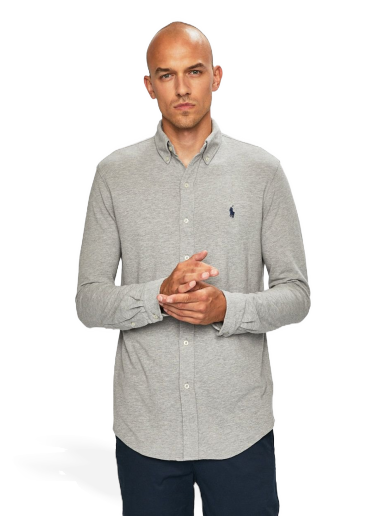 Skjorta Polo by Ralph Lauren Featherweight Mesh Shirt Grå | 710654408019