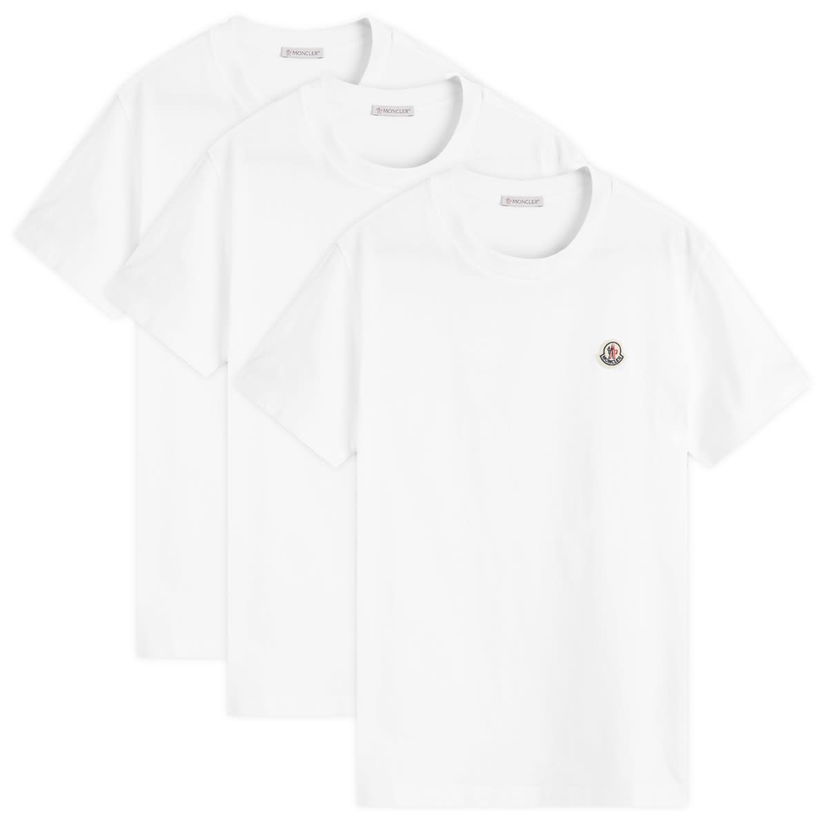 T-shirt Moncler Pack of 3 Lightweight Cotton Jersey T-Shirts White Large Vit | 8C000-26-829H8-001