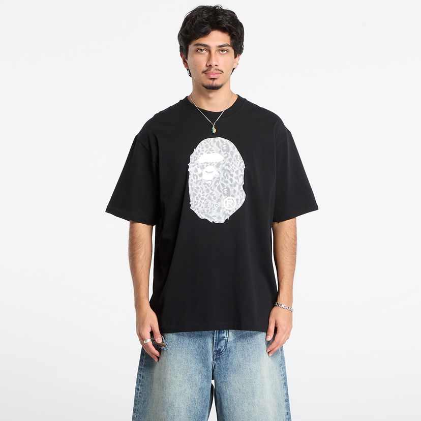 T-shirt BAPE Wild Leopard Pattern Ape Head Relaxed Fit T-Shirt Svart | 001TEL801306MBLK
