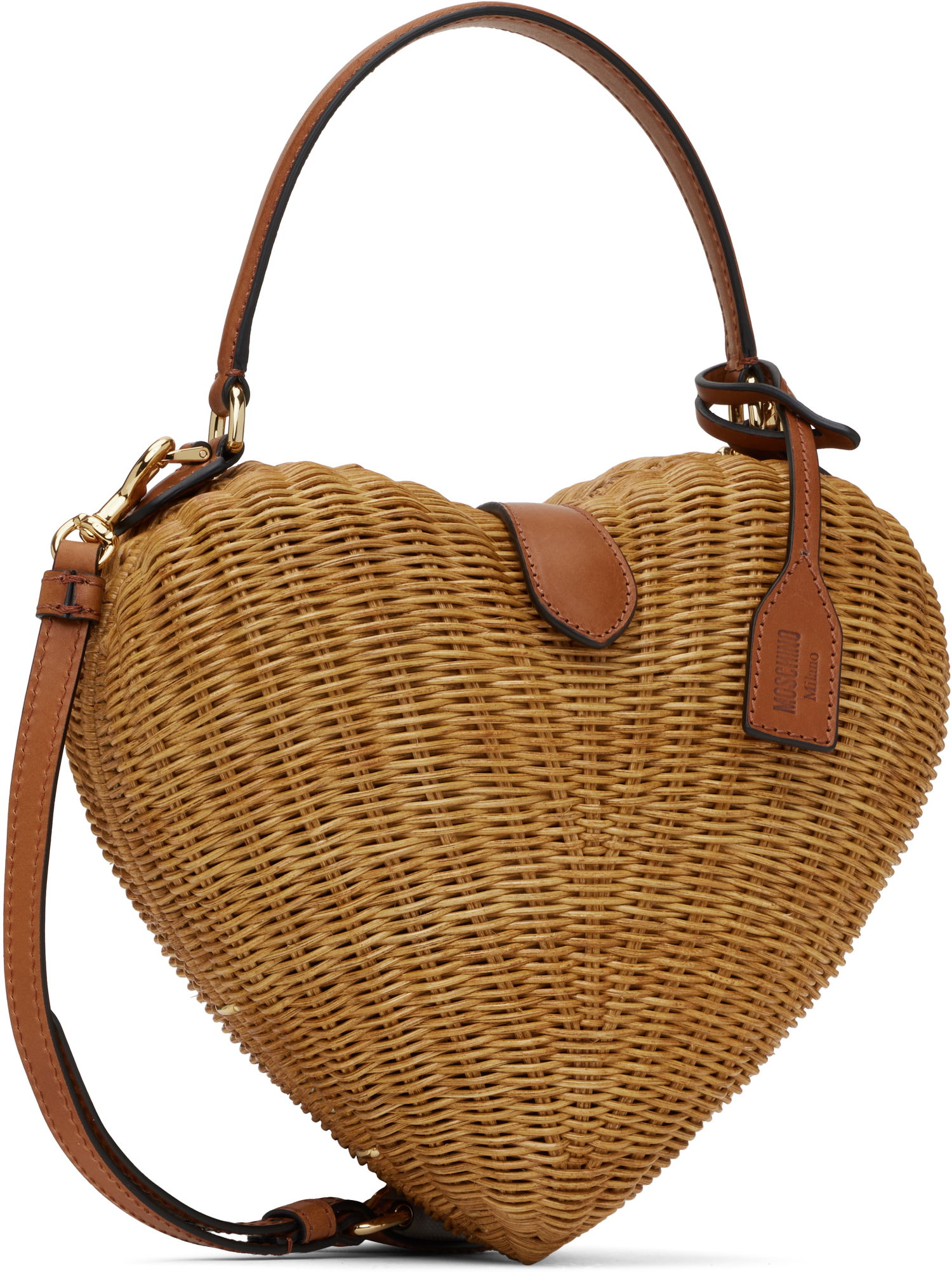 Handväska Moschino Moschino 'Love Me' Wicker Heart Bag Brun | MC4138PP1M 251MOON1 10A, 1