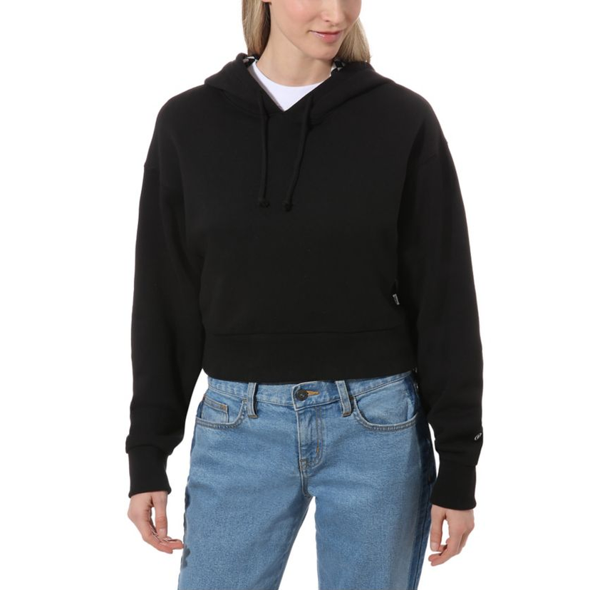 Sweatshirt Vans Cropped Hoodie Svart | vn0a47tmblk1