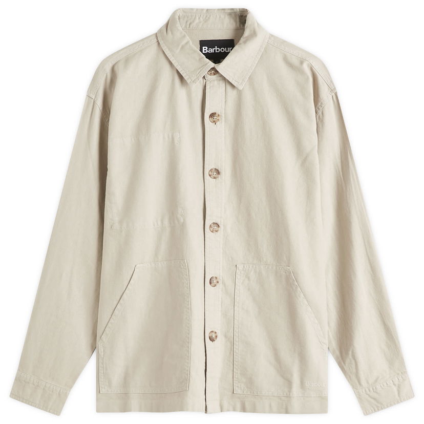 Skjorta Barbour Men's Heritage+ Linen Blend Overshirt, Size Large Beige | MOS0421GY18