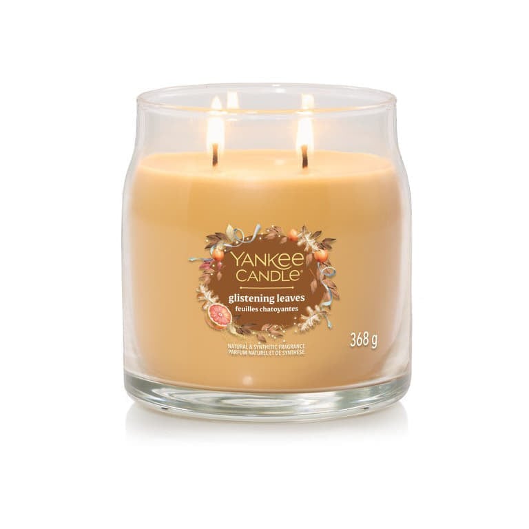 Ljus Yankee Candle Signature Medium Jar 2 Wicks Glistening Leaves 368 g Orange | 43498