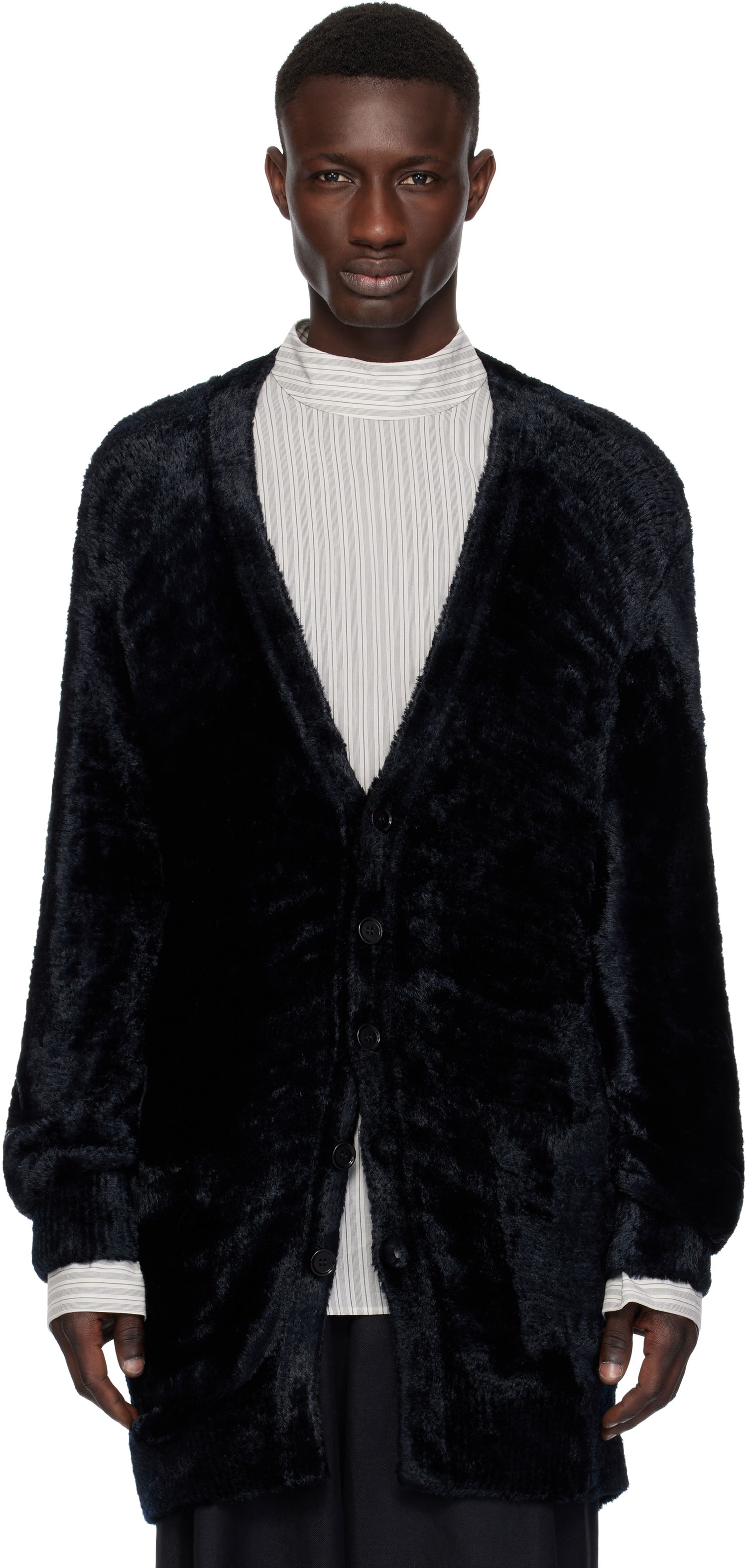 Sweater Dries Van Noten Dries Van Noten Viscose Knit Cardigan Svart | 251-021215-1707, 0