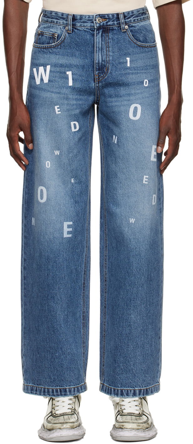 Jeans We11done Printed Jeans Blå | WD-DP3-22-386-M-NV, 0