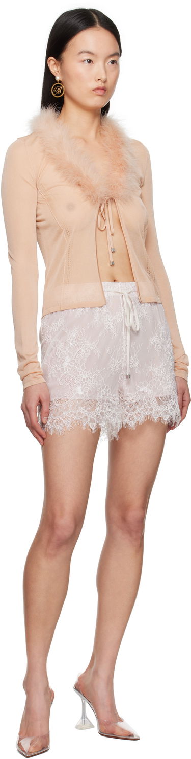 Sweater Blumarine Blumarine Feather Trim Knit Cardigan Rosa | P522M558A, 3