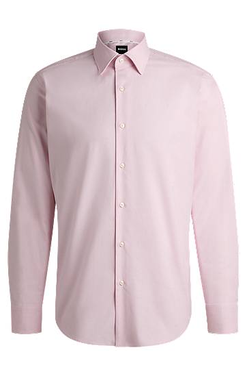 Skjorta BOSS Easy-Iron Stretch Cotton Twill Shirt, Regular Fit Rosa | 50527242