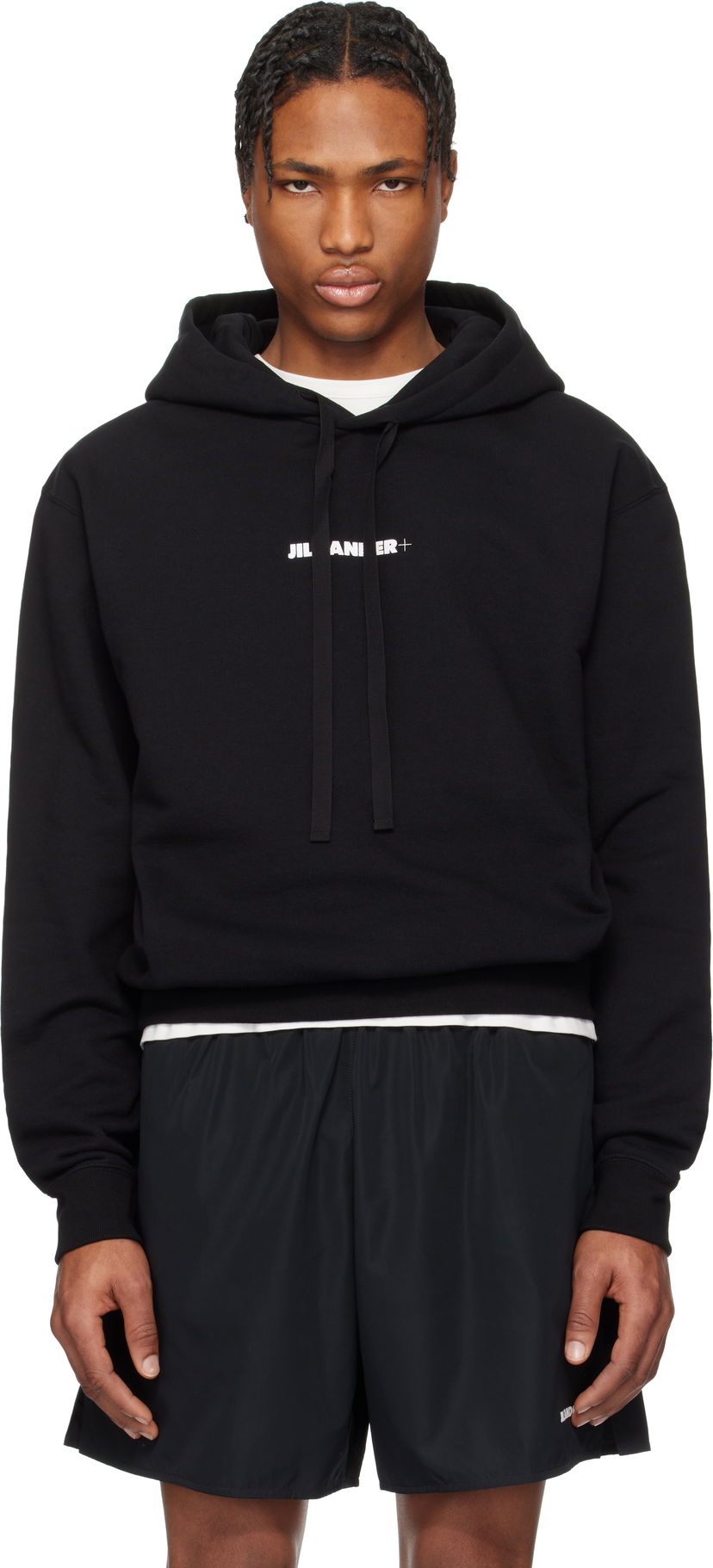 Sweatshirt Jil Sander Jil Sander Logo Hoodie Svart | J47GU0129_J20039