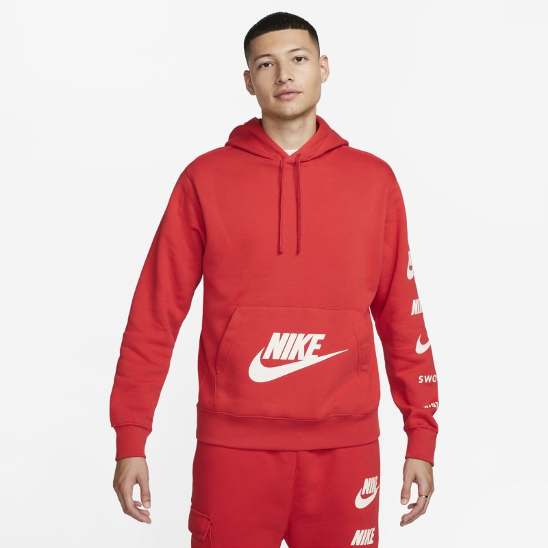 Sweatshirt Nike Sportswear Standard Issue Fleece Pullover Hoodie Röd | FJ0552-657, 0