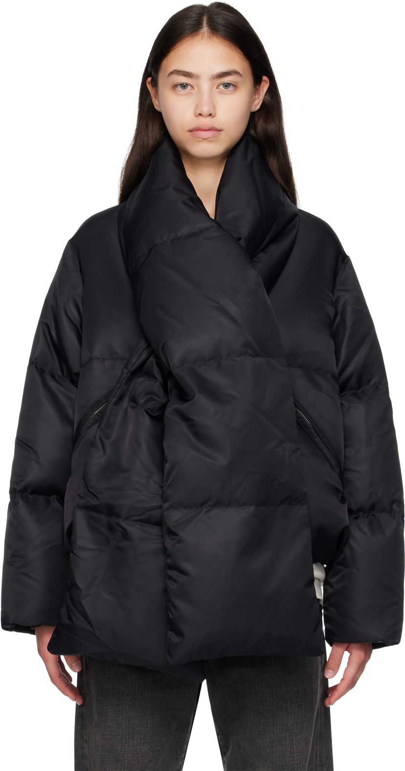 Pufferjacka Maison Margiela MM6 Maison Margiela Scarf Down Jacket Svart | S52AM0332 M35257