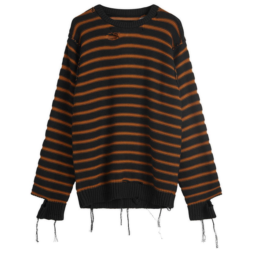 Sweater Maison Margiela MM6 Maison Margiela Striped Distressed Knit Jumper, Size Large Flerfärgad | SH0HL0022-M13080-961