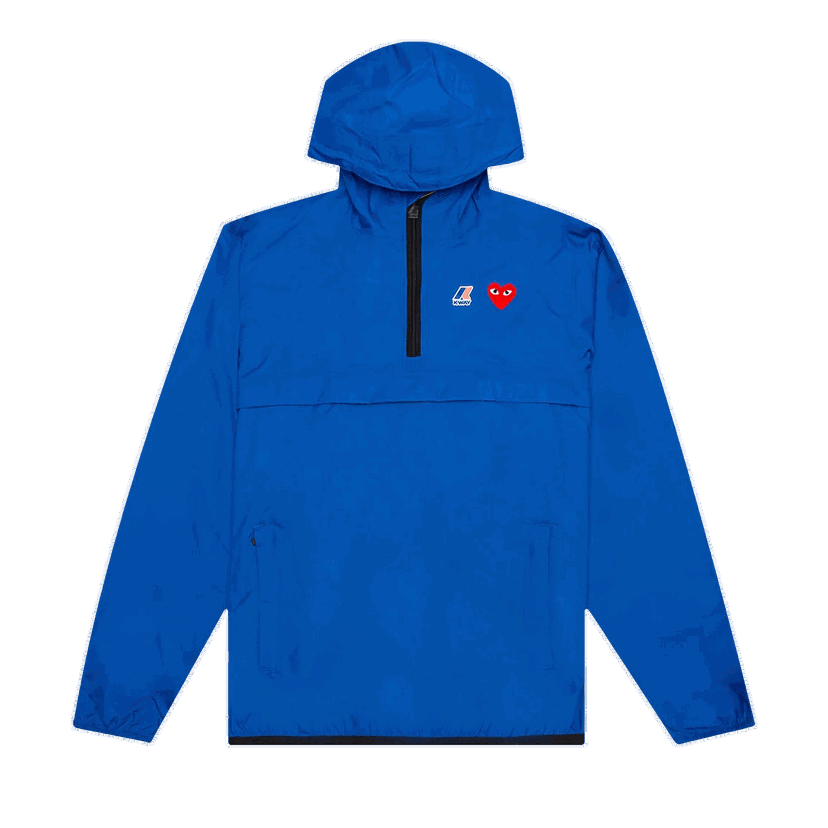 Vindjacka Comme des Garçons PLAY x K-Way Half Zip Hooded Jacket Blå | AZ J502 051 2