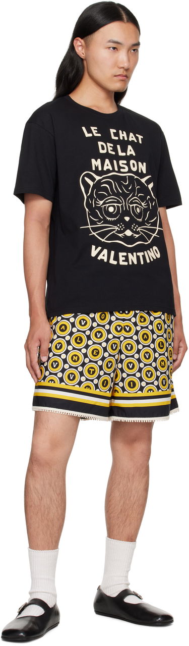 T-shirt Valentino Valentino 'Le Chat De La Maison' Cotton T-Shirt Svart | 7V3MG16PB32, 3