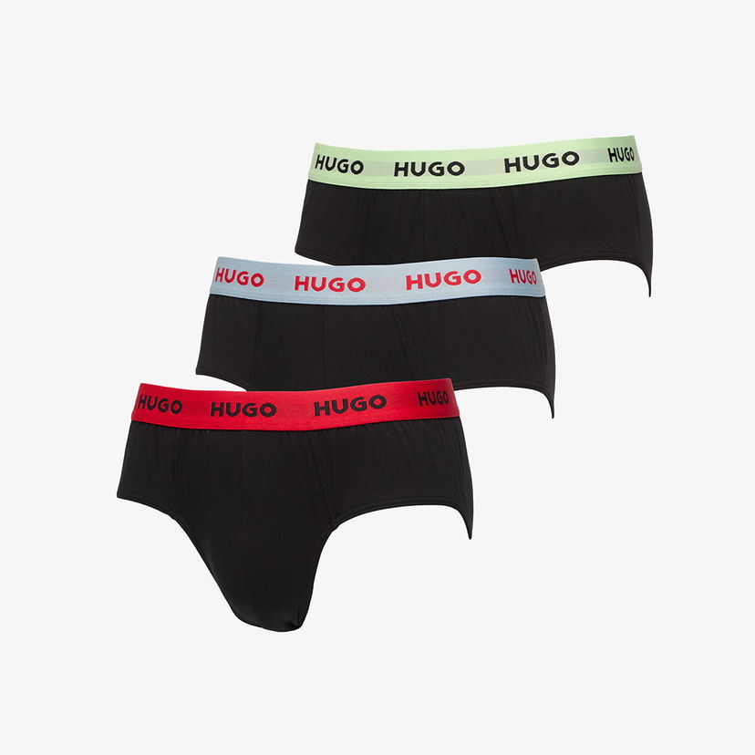 Boxare BOSS Hugo Boss Cotton Stretch Hip Brief 3-Pack Svart | 50532570-980