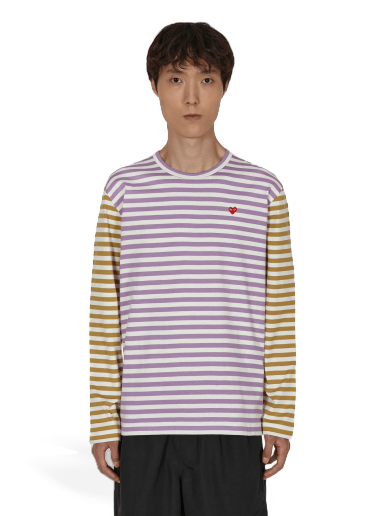 T-shirt Comme des Garçons Bi-Color Stripe T-Shirt Purpur | P1T318 4