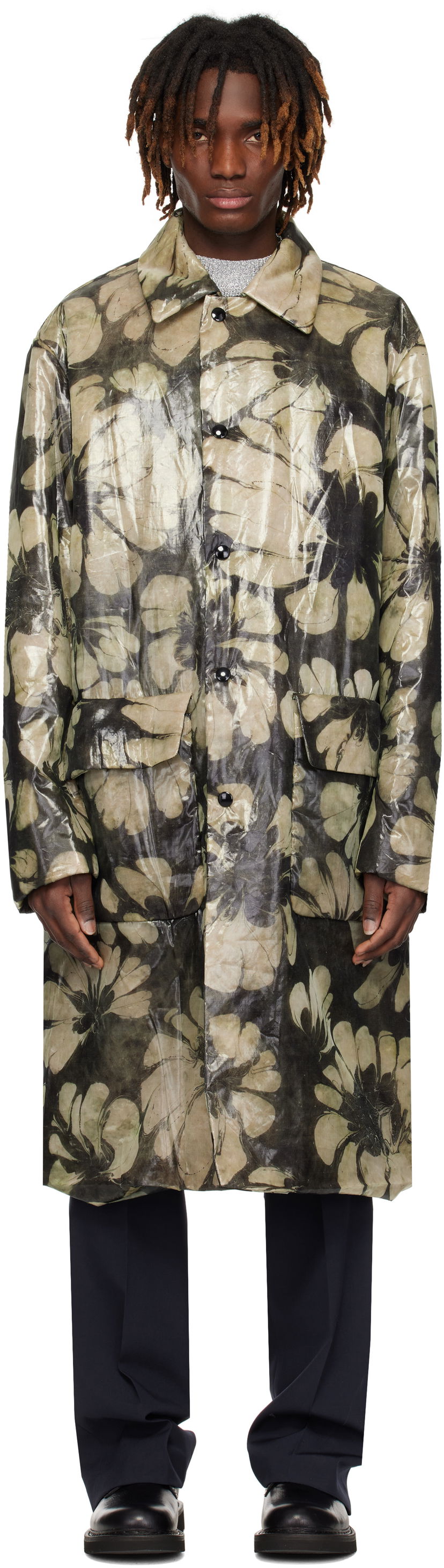 Regnrock Dries Van Noten Dries Van Noten Loose Fit Mac Coat Flerfärgad | 251-020222-1102