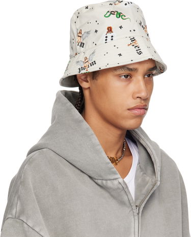 Hatt Palm Angels Palm Angels Pin Up All Over Print Bucket Hat Beige | PMLA039S25FAB0040B84, 1