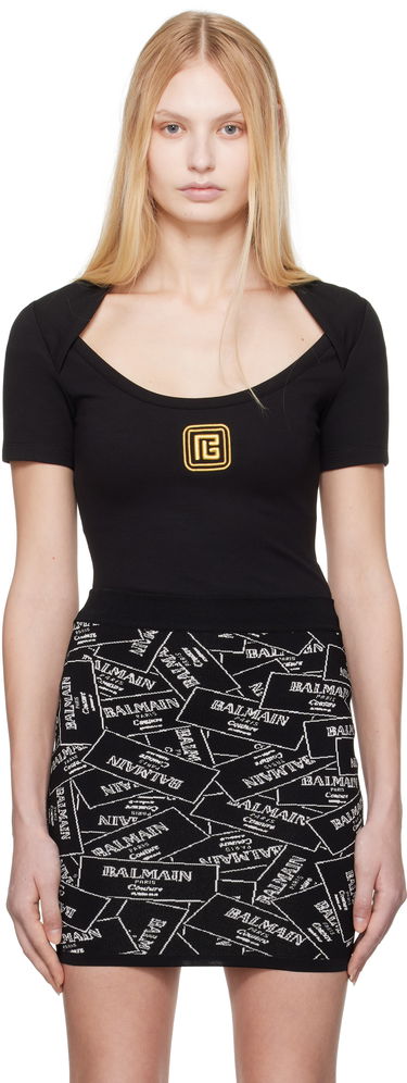 Kjol Balmain Balmain Encolure Ronde T-Shirt Svart | EF1EF101BC49, 0