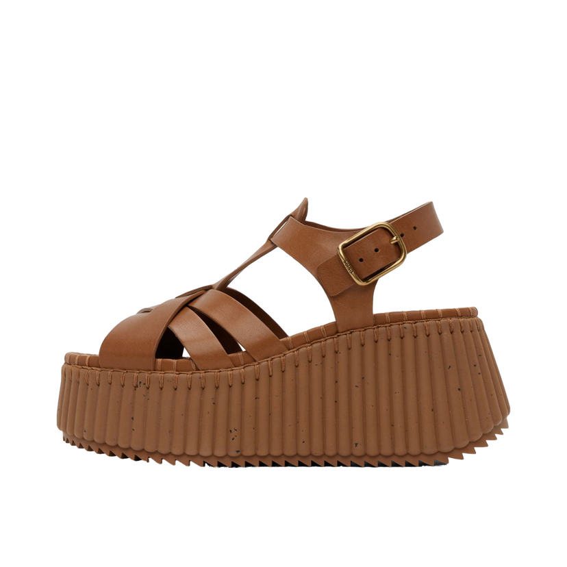 Sneakers och skor CHLOÉ Nama Wedge Sandals Brun | CHC24A05DNC
