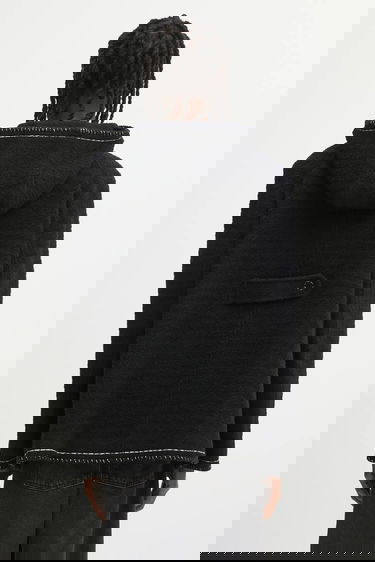Rockar ADER ERROR Wool Blend Hooded Coat with Contrast Stitching Svart | BO01FWCT0104BK, 2