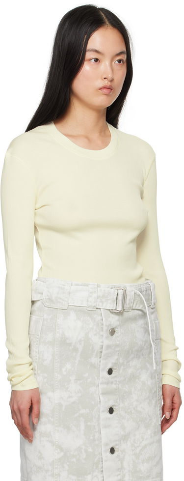 Sweater LEMAIRE LEMAIRE Women's Ribbed Long Sleeve T-Shirt Gul | TO1147 LJ1017, 1