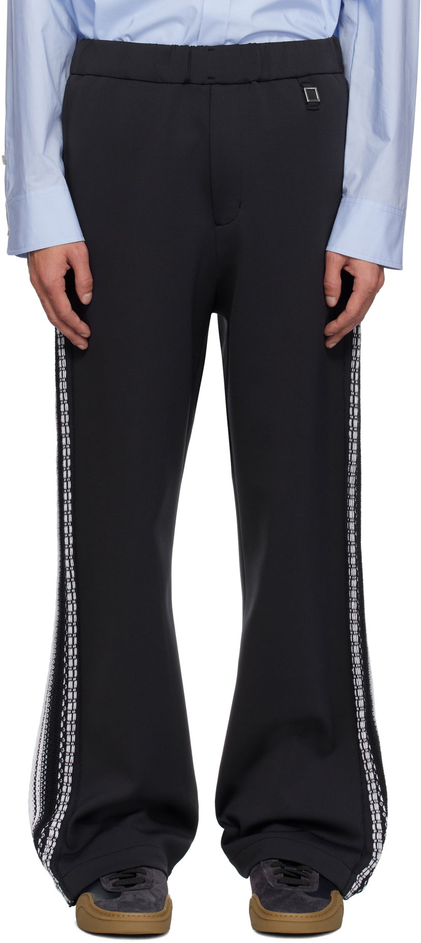 Byxor WOOYOUNGMI Wooyoungmi Knit Detail Track Pants Svart | W251PT17