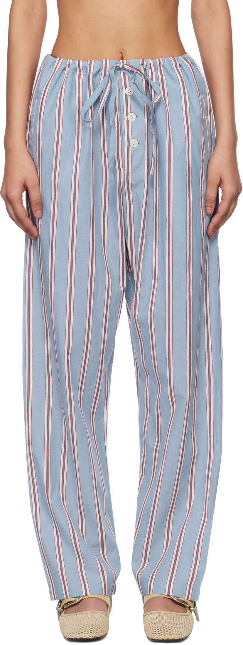 Byxor Bode Bode Regatta Stripe Pyjama Pants Blå | MRS25BT067
