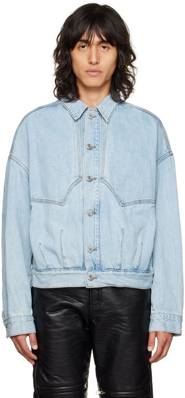 Jacka We11done Faded Denim Jacket Blå | WD-DJ3-22-303-U-SKMP01QCTB, 0