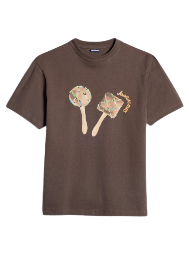 T-shirt Jacquemus Le T-Shirt Maraca Logo Brun | 235JS097-2099-8BE