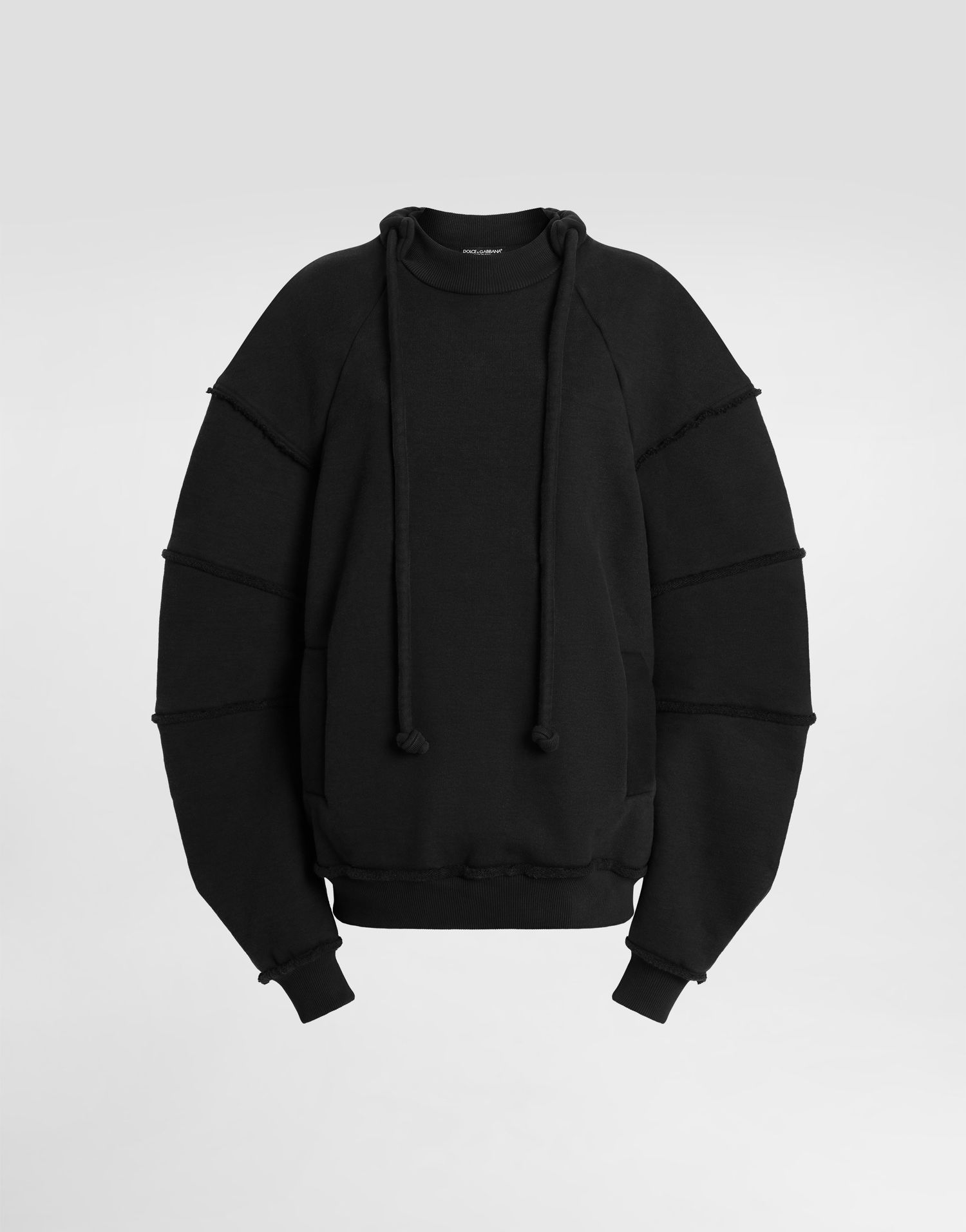 Sweatshirt Dolce & Gabbana Dolce & Gabbana Crew Neck Sweatshirt with Drawstring Svart | F9T75THU7V0N0000, 0