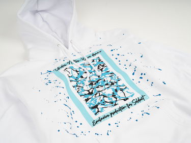 Sweatshirt Under Native Wave Draws Hoodie "Splatter" Vit | UN13, 2