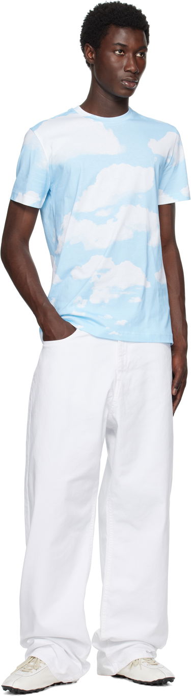 T-shirt Moschino Moschino Archive Clouds T-Shirt Blå | 252ZZ071552411888, 3