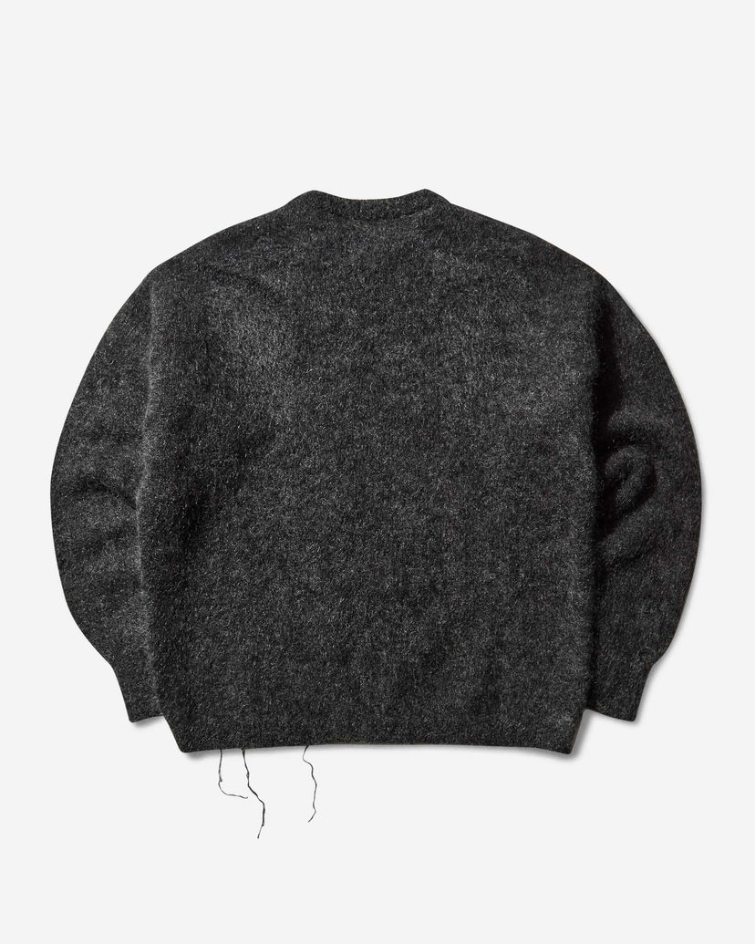 Sweater ROA Dropstitch Mohair Knit Crewneck Sweater Svart | RBMW0522YA76 ANT0001