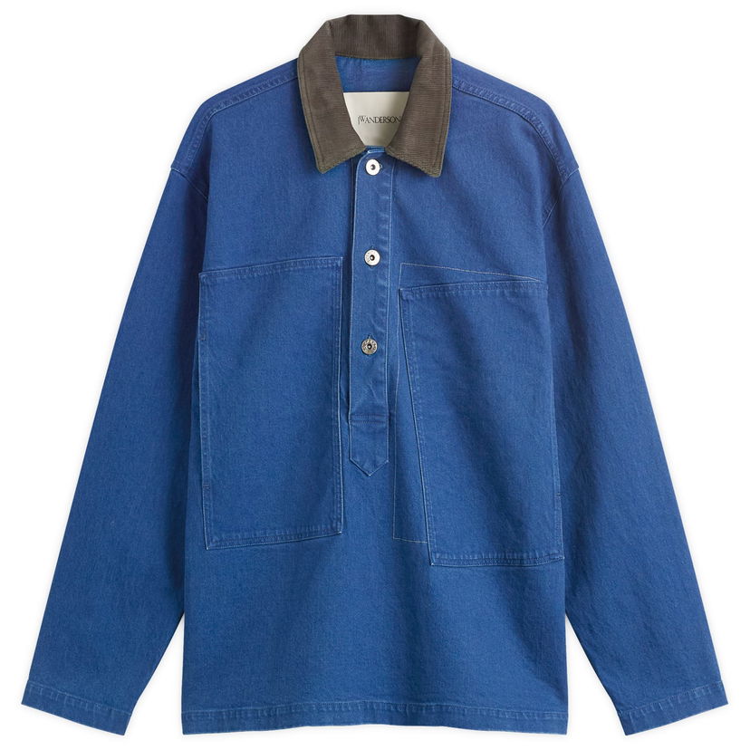 Skjorta JW Anderson JW Anderson Patch Pocket Rugby Shirt, Size Small Blå | DS0014-PG1835-727