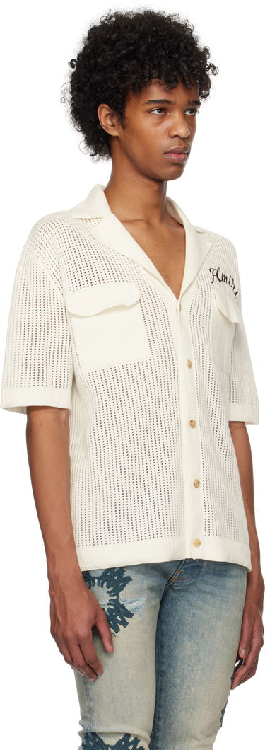 Skjorta AMIRI AMIRI Mesh Knitted Shirt Vit | AMKNIR1011, 1