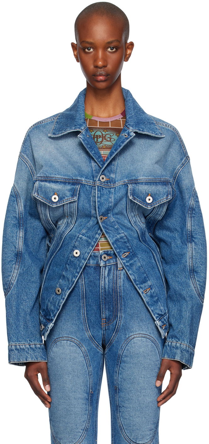 Jacka Jean Paul Gaultier Jean Paul Gaultier Lacing Denim Jacket Blå | 24/31-F-VE062LP-D013-57