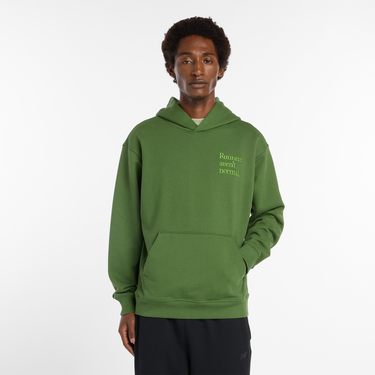 Sweatshirt New Balance Hoodie with 'Runners aren't normal' Slogan Grön | NBMT53918DAE, 0