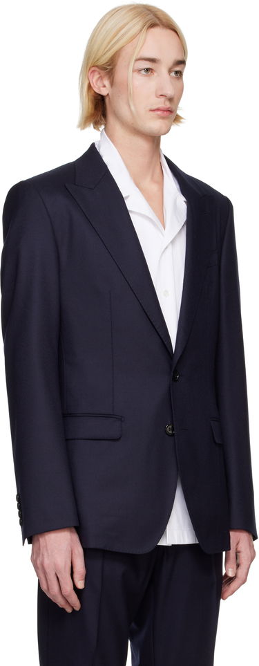 Jacka Dolce & Gabbana Designer Taormina-Fit Single-Breasted Blazer Blå | G2NW0TGI251, 3